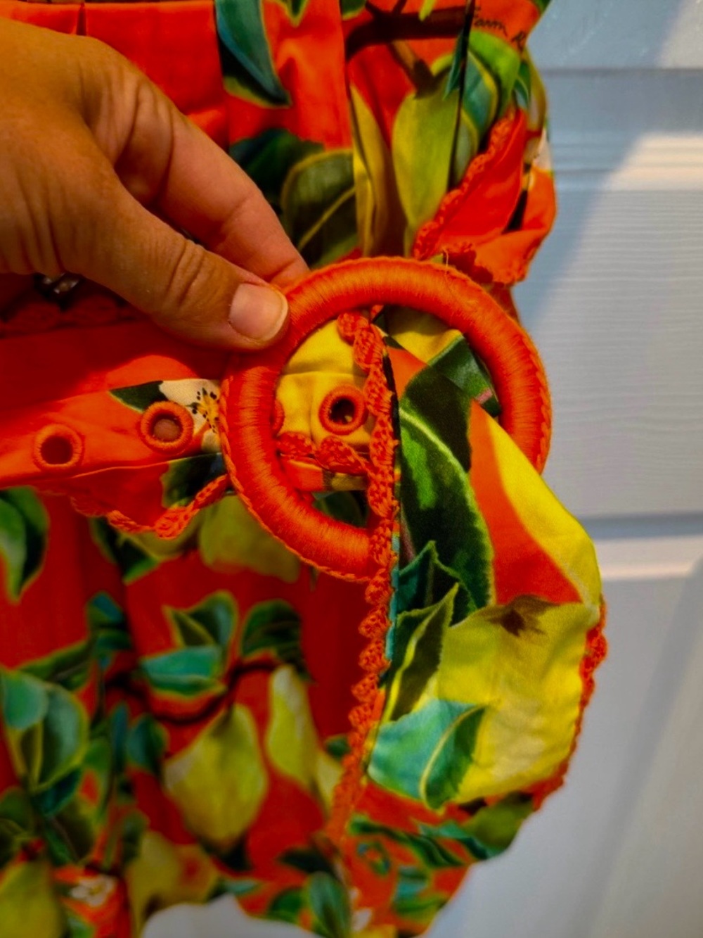 Farm Rio Orange Pear Print Dress - Picture 4 of 10